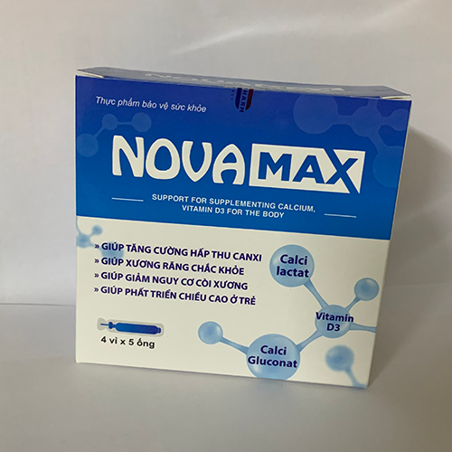 Canxi Vitamin D3 NOVA MAX Hộp 20 ống 