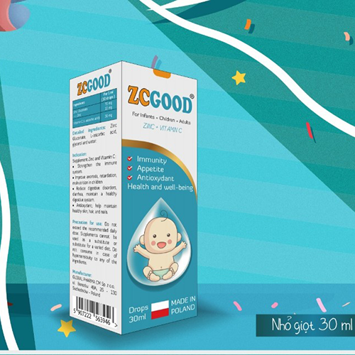 Siro ZCGOOD 30ml bổ sung kẽm tăng miễn dịch cho trẻ
